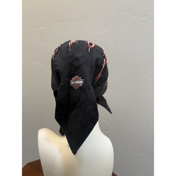 Harley-Davidson Other - Harley Davidson Flame Doo Rag Biker Head Wrap Cap Mesh Lining Embroidered Logo